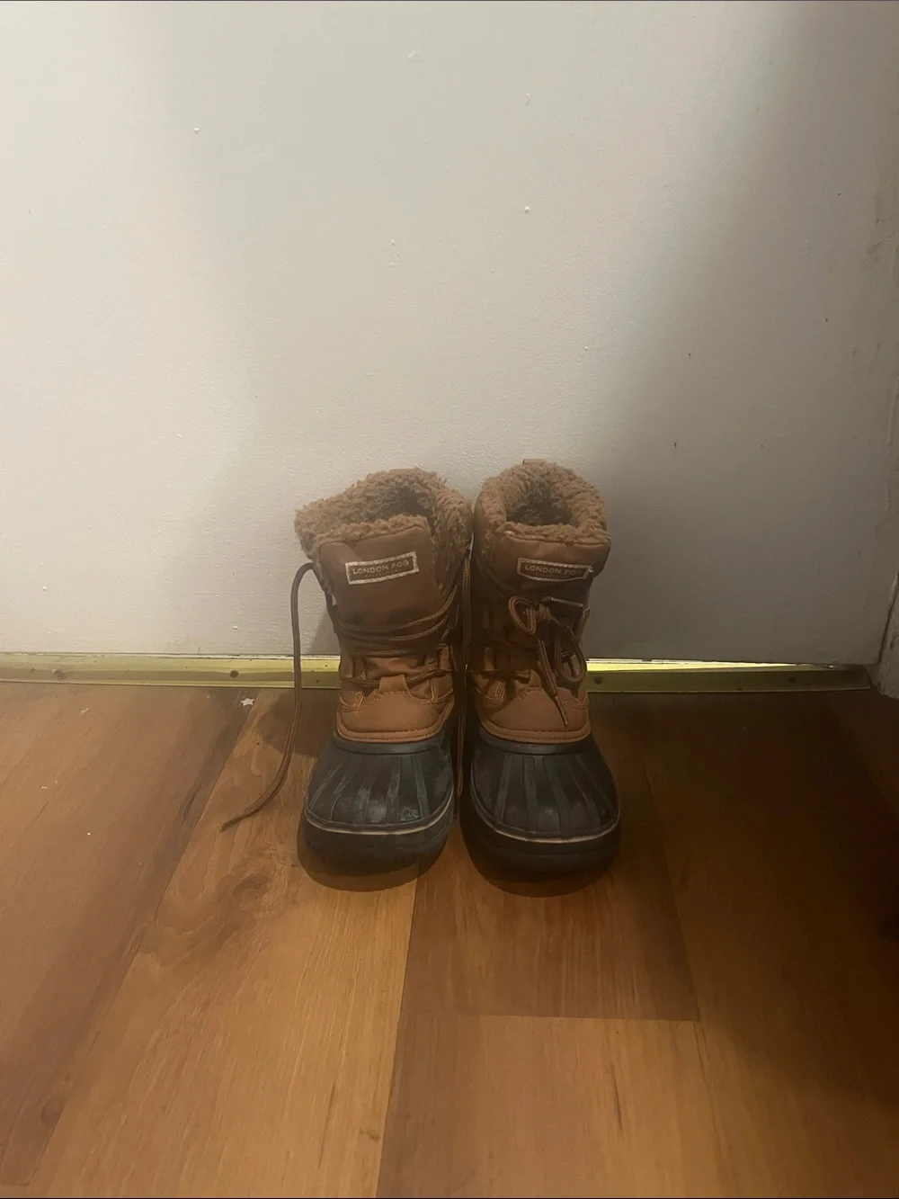 Brown Waterproof Winter Duck Boots with Faux Fur